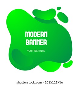 Gradient abstract banner  with flowing liquid shapes. Template for the design of a logo, flyer or presentation. 