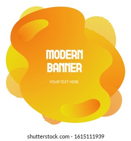 Gradient abstract banner  with flowing liquid shapes. Template for the design of a logo, flyer or presentation. 