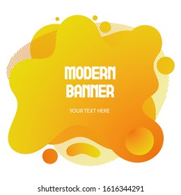 Gradient abstract banner  with flowing liquid shapes. Template for the design of a logo, flyer or presentation. 