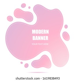 Gradient abstract banner  with flowing liquid shapes. Template for the design of a logo, flyer or presentation. 