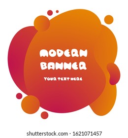 Gradient abstract banner  with flowing liquid shapes. Template for the design of a logo, flyer or presentation. 