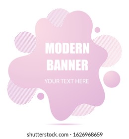 Gradient abstract banner  with flowing liquid shapes. Template for the design of a logo, flyer or presentation. 
