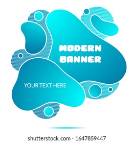 Gradient abstract banner  with flowing liquid shapes. Template for the design of a logo, flyer or presentation. 