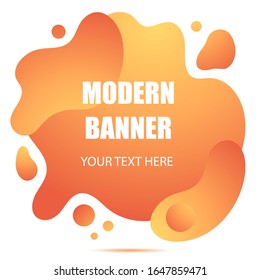 Banner abstracto degradado con formas líquidas fluidas. Plantilla para el diseño de un logotipo, volante o presentación. 