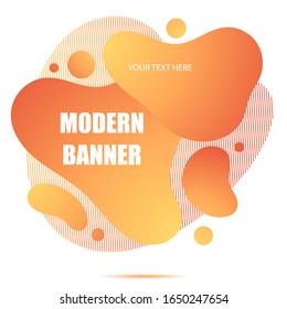 Banner abstracto degradado con formas líquidas fluidas. Plantilla para el diseño de un logotipo, volante o presentación. 