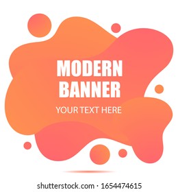 Gradient abstract banner  with flowing liquid shapes. Template for the design of a logo, flyer or presentation. 