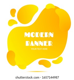 Gradient abstract banner  with flowing liquid shapes. Template for the design of a logo, flyer or presentation. 