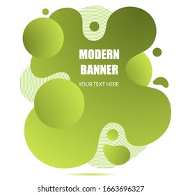Gradient abstract banner  with flowing liquid shapes. Template for the design of a logo, flyer or presentation. 