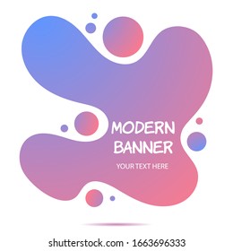 Gradient abstract banner  with flowing liquid shapes. Template for the design of a logo, flyer or presentation. 