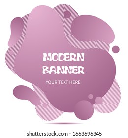 Gradient abstract banner  with flowing liquid shapes. Template for the design of a logo, flyer or presentation. 