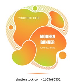 Gradient abstract banner  with flowing liquid shapes. Template for the design of a logo, flyer or presentation. 