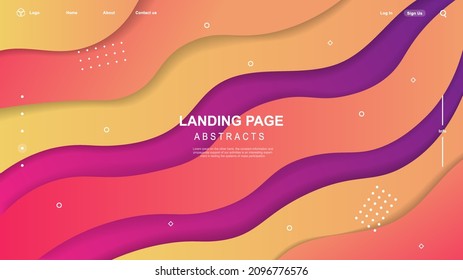 Gradient abstract banner with flowing liquid shapes. Dynamically colored shapes and waves. 