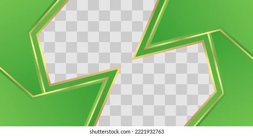 Gradient abstract banner with green colour shapes.