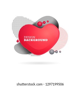 Gradient abstract banner in shape of heart. Template for the design of a logo, flyer or presentation. Vector (EPS 10)