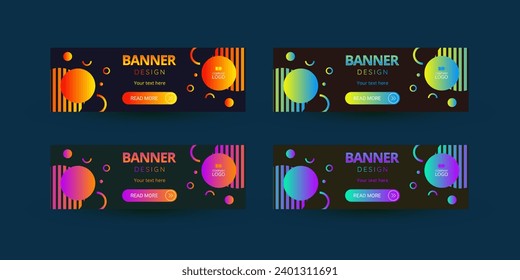 Gradient abstract banners with CTA buttons: Read more.