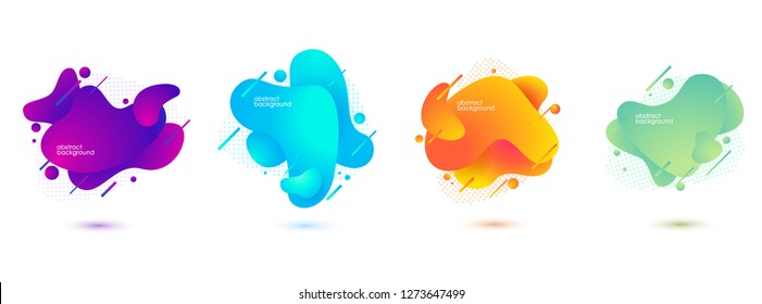 Gradient abstract banners with flowing liquid shapes. Template for the design of a logo, flyer or presentation