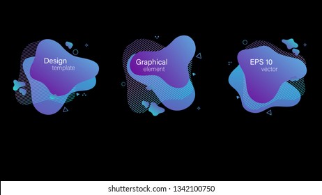 Gradient abstract banners with flowing liquid shapes.Template for the design of a logo, flyer or presentation.Contrast set of modern graphic elements. Dynamical colored forms and line.
vector EPS-10