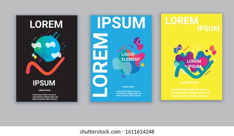 Gradient abstract banners with flowing liquid shapes. Template for the design of a logo, flyer or presentation. Vector.