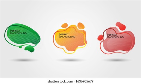 Gradient abstract banners with flowing liquid shapes. Set of abstract modern graphic elements. Dynamical colored forms and line. Template for the design of a logo, flayer or presentation. Vector.