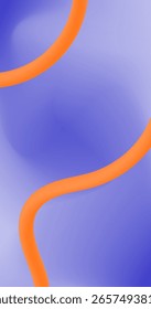 Fondo azul Abstractas degradado con líneas de tubería de fluido naranja Ilustración vectorial de Vertical