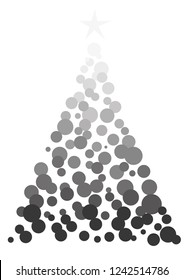 gradient abstract Christmas tree made of circles, vector illustration