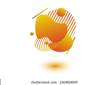 Gradient abstract colorful banners with flowing liquid shapes. Abstract modern vector background with lines and balls. Template for the design of a logo, flyer or presentation.