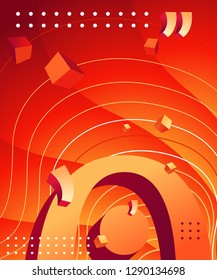 Gradient abstract composition with bright color. Modern graphic elements. Template for background, banner, poster, flyer or presentation. Vector graphic.