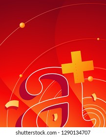 Gradient abstract composition with bright color. Modern graphic elements. Template for background, banner, poster, flyer or presentation. Vector graphic.