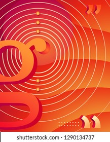 Gradient abstract composition with bright color. Modern graphic elements. Template for background, banner, poster, flyer or presentation. Vector graphic.