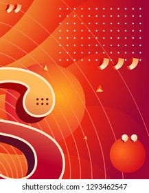 Gradient abstract composition with bright color. Modern graphic elements. Template for background, banner, poster, flyer or presentation. Vector graphic.