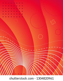 Gradient abstract composition with bright color. Modern graphic elements. Template for background, banner, poster, flyer or presentation. Vector graphic.