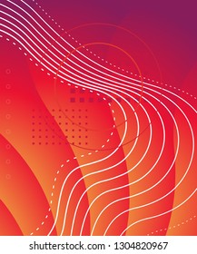 Gradient abstract composition with bright color. Modern graphic elements. Template for background, banner, poster, flyer or presentation. Vector graphic.