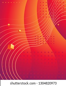 Gradient abstract composition with bright color. Modern graphic elements. Template for background, banner, poster, flyer or presentation. Vector graphic.