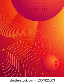 Gradient abstract composition with bright color. Modern graphic elements. Template for background, banner, poster, flyer or presentation. Vector graphic.