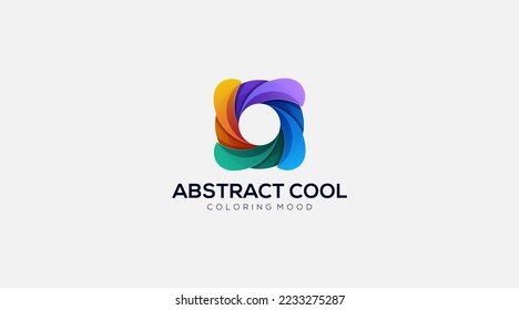 Gradiente Resumen Icono de símbolo de la bobina Diseño de logotipo ilustración vectorial