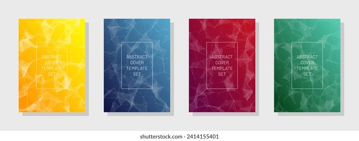 Gradient Abstract Cover Set. Colorful Texture. Network Background. Engineering Science Backdrop. Vector