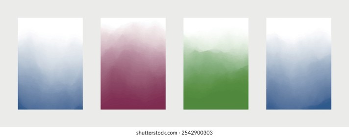 Gradient Abstract Cover Set. Curve Texture. Paint Pattern. Fade Backdrop. Vector illustration