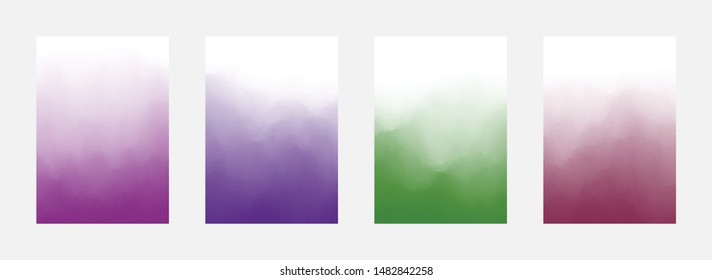 Gradient Abstract Cover Set. Fade Backdrop. Smooth Design. Modern Pattern. Vector illustration