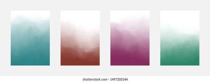 Gradient Abstract Cover Set. Modern Design. Colorful Backdrop. Curve Background. Vector illustration