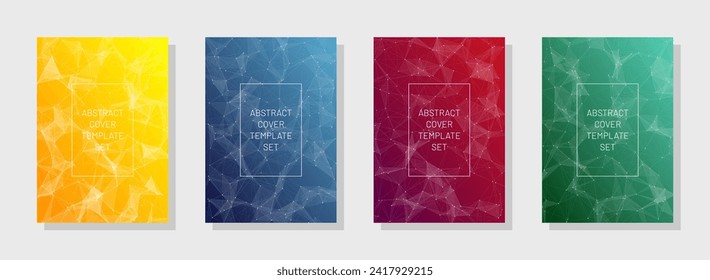 Juego de tapas de resumen de degradado. Textura de Ingeniería Tecnológica. Fondo moderno de red. Diseño de la ciencia. Vector