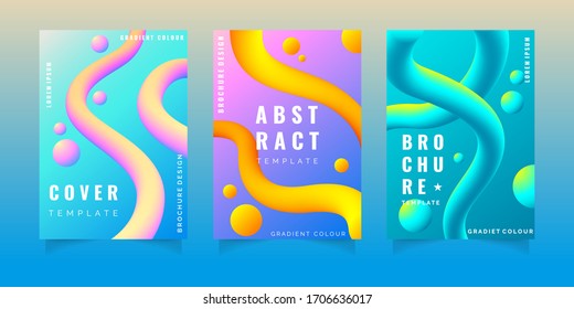 Gradient abstract cover template  design set