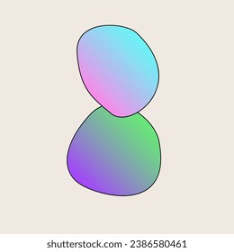 Gradient Abstract Flexible Round Irregular Shape Minimalist Simple Silhouette Symbol Icon Poster Print Background Template