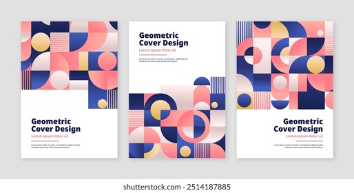 Diseño de Vector de Plantilla de cubierta geométrica abstracta degradada en eps 10