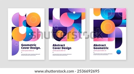 Gradient abstract geometric cover template vector design in eps 10