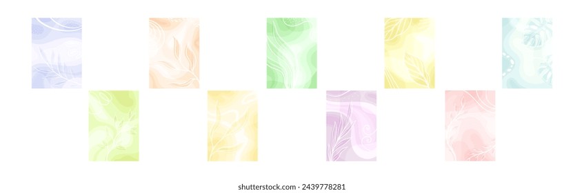 Gradient Abstract Greeting Card and Poster Vector Template Set