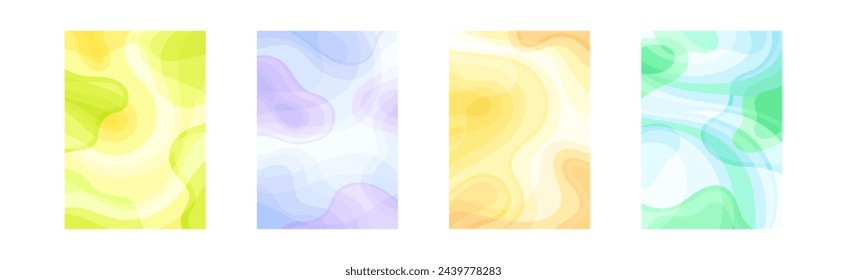 Gradient Abstract Greeting Card and Poster Vector Template Set