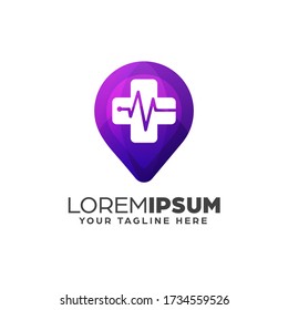 Gradient Abstract Health Point Logo Design Template