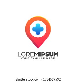 Gradient Abstract Health Point Logo Design Template