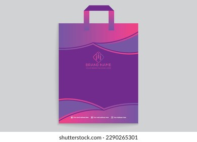 Plantilla de bolsa de compras horizontal abstracta de degradado