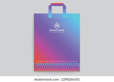 Gradient abstract horizontal shopping bag template